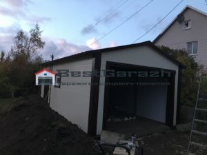 Гараж из сэндвич-панелей в п. Малая Ижора (фундамент плита)