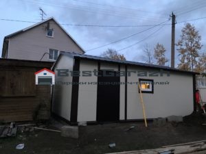 Гараж из сэндвич-панелей в п. Малая Ижора (фундамент плита)