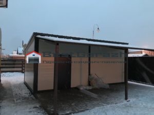 Гараж из сэндвич-панелей и навес в Касимово