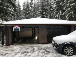 Гараж из сэндвич-панелей под дерево в Санкт-Петербурге и ЛО под ключ Зеленогорск