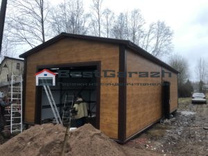 Быстровозводимый гараж и хозблок из сэндвич-панелей в Санкт-Петербурге и Ленинградской области под ключ с фундаментом Первомайское