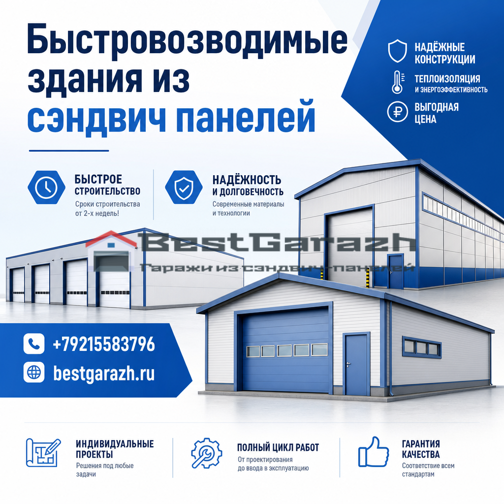 быстровозводимые здания из сэндвич панелей