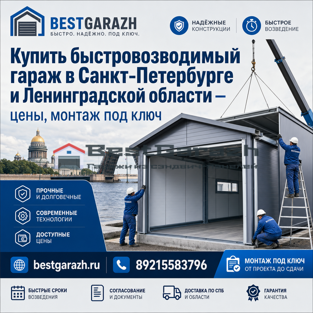 Купить быстровозводимый гараж в Санкт-Петербурге и Ленинградской области